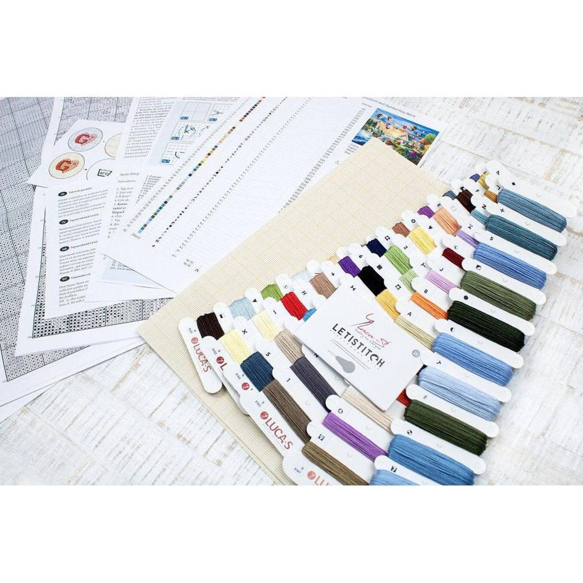 Luca-s Balloons Over Sunset Cove Counted Cross Stitch Kit